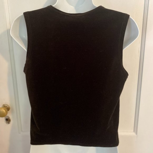 Rabbit Rabbit Rabbit Designs Dark Brown 3 Button Velour Vest, Size 2P - Picture 4 of 6